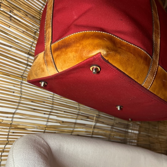 🍎Coach Red and Tan Large vintage travel Tote Bag🍎 - Picture 2 of 10